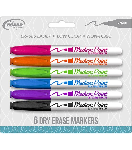 6 The Board Dudes Dry Erase Markers Medium Tip Multicolor(1 Pack