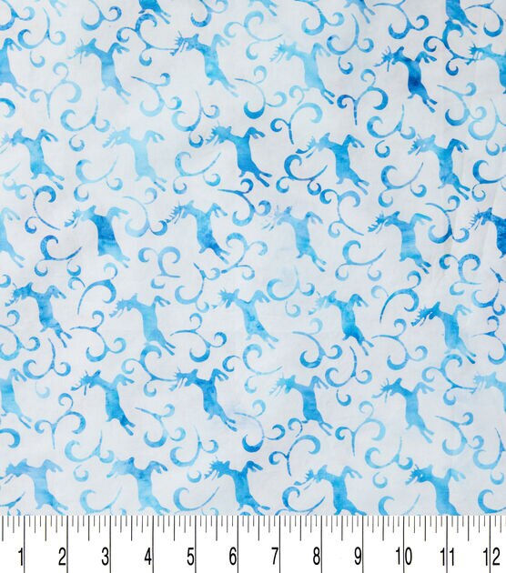 Blue & White Tinsel Time Reindeer Christmas Cotton Fabric, , hi-res, image 3