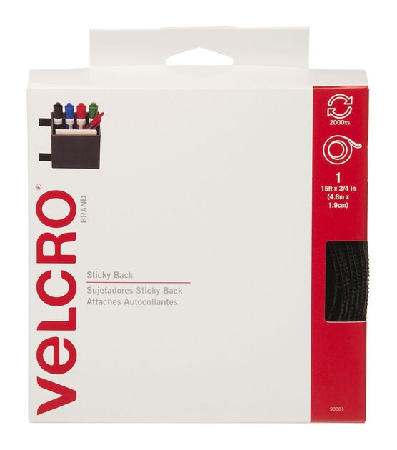 VELCRO Brand - Sticky Back for Fabrics: No sewing needed - 24 x 3/4 Tape  - Black : : Office Products