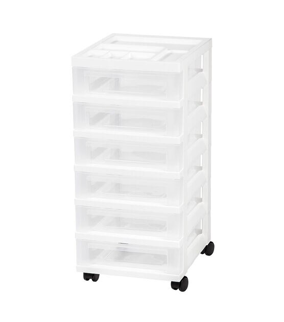 IRIS USA 6 Drawers Scrapbook Plastic Storage Cart with Organizer Top with  casters, Black, 1 unit - Fry's Food Stores