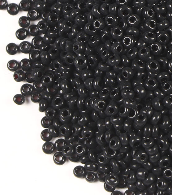 hildie & Jo 0.7oz Black Round Glass Seed Beads - Seed Beads - Beads & Jewelry Making