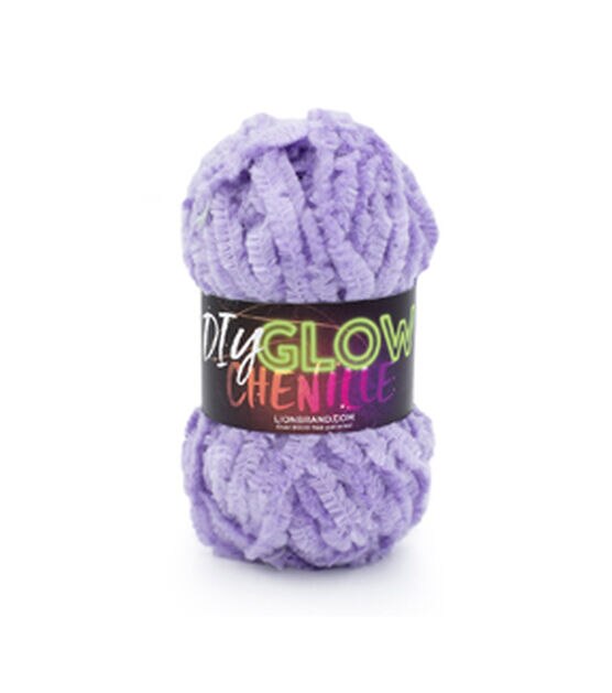 Glow in the Dark Lion DIY Glow Firefly Chenille Yarn, 4 Worsted