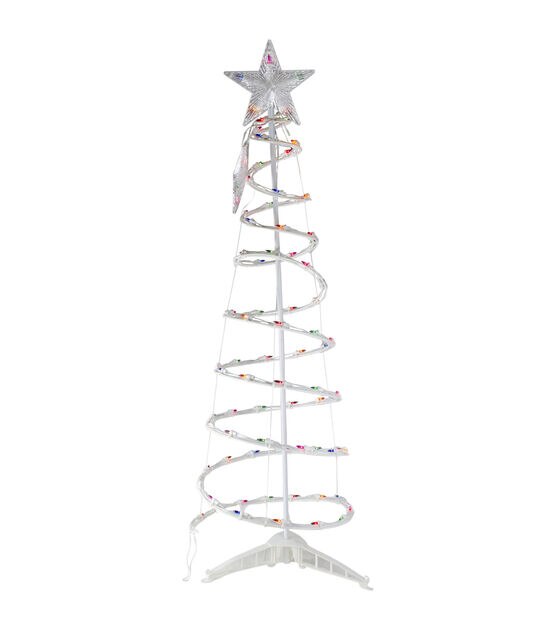 Northlight 4ft Lighted Spiral Tree with Star Tree Topper -Multi Lights ...