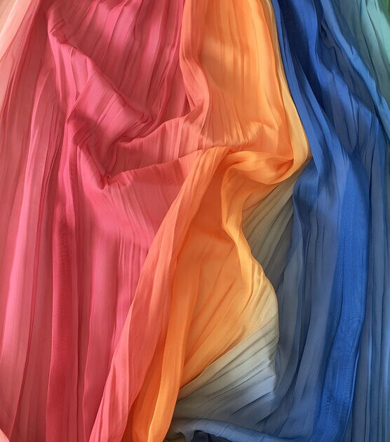 Ombre Pleated Chiffon Fabric by Casa Collection