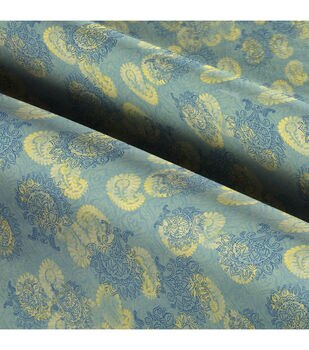 Floral Lace Stripe Light Blue Premium Cotton Vintage Fabric