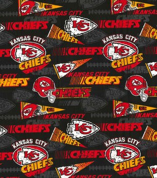 NFL Cotton Broadcloth Kansas City Chiefs Red/Yellow Fabric