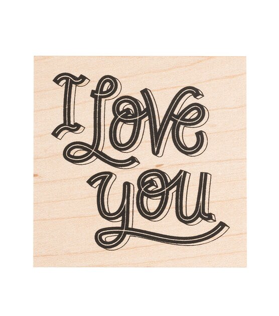 American Crafts Wooden Stamp I Love You