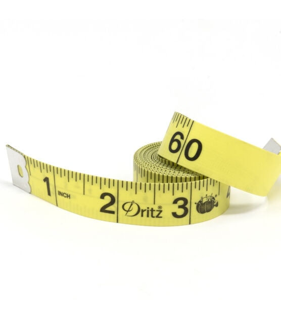 Prym spring tape measure, 150 cm/60 inch, yellow / white