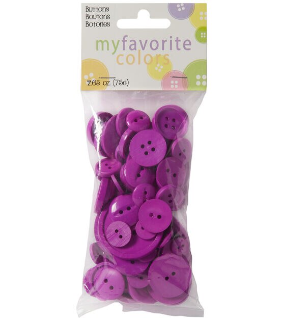 2.5oz Purple Assorted Buttons - Buttons - Sewing Supplies