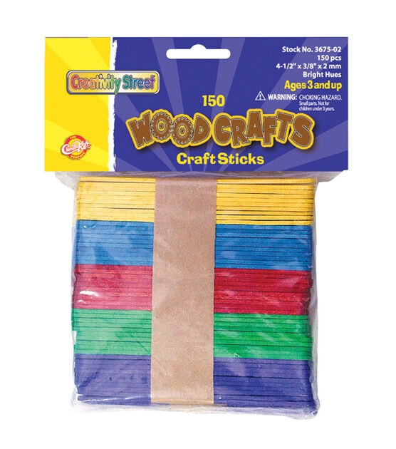 Wood Craft Popsicle Sticks, Natural, 4-1/2-Inch, 100-Count