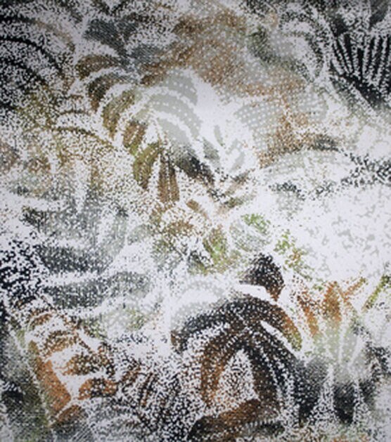 White Jungle Pixel Charmeuse Fabric