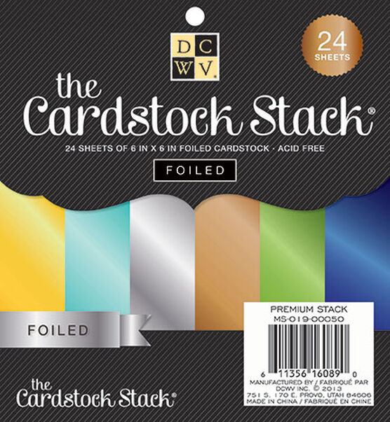 6 Packs: 48 ct. (288 total) Primary Foil Cardstock Paper Value