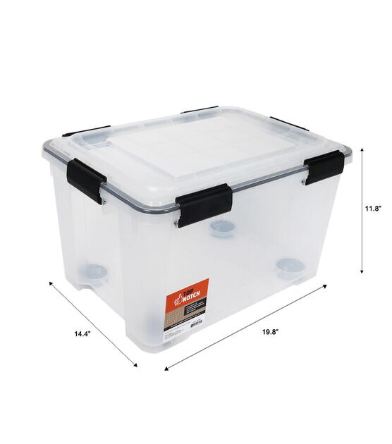 Plastic Storage Box, Clear, 42 Liters