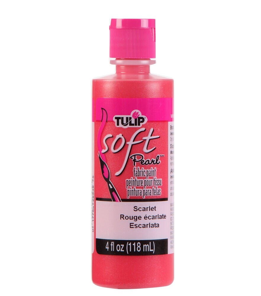 Tulip 4 fl. oz Soft Fabric Paint, Pearl Scarlet, swatch