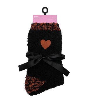Valentine's Day Heart Print Fuzzy Crew Socks