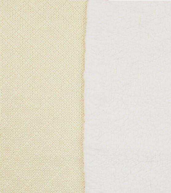 Ivory Knit Back Nursery Sherpa Fabric