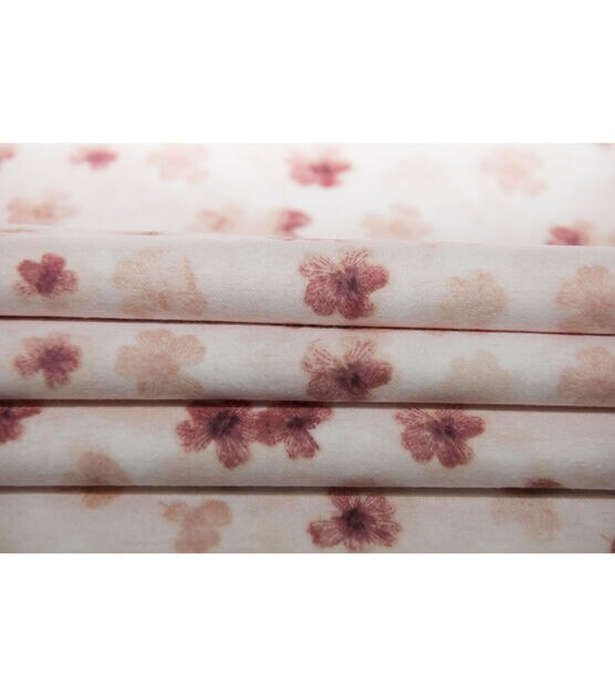 Pink Floral Super Snuggle Flannel Fabric, , hi-res, image 3