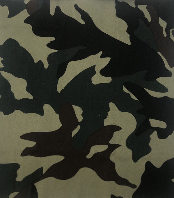Cotton Fabric - Pattern Fabric - Army Camo Camouflage Green Grey