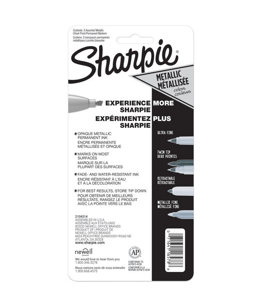 3ct Sharpie Chisel Tip Metallic Permanent Markers