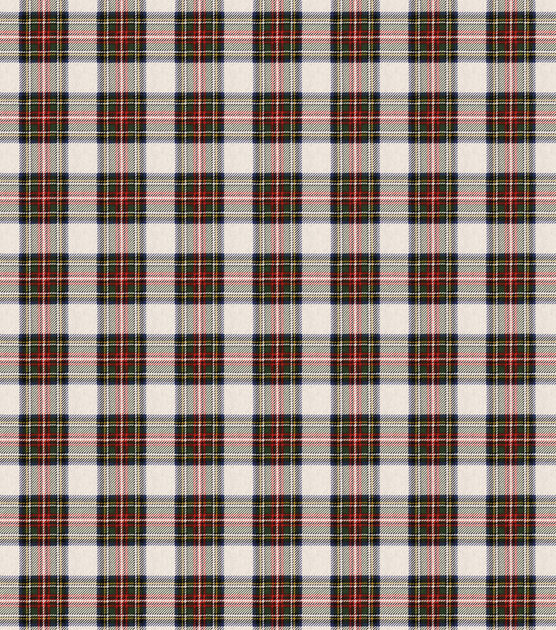 Flannel Plaid Red White Gray Yellow Taupe 58 Wide Cotton Flannel Fabric by The Yard (D275.26)