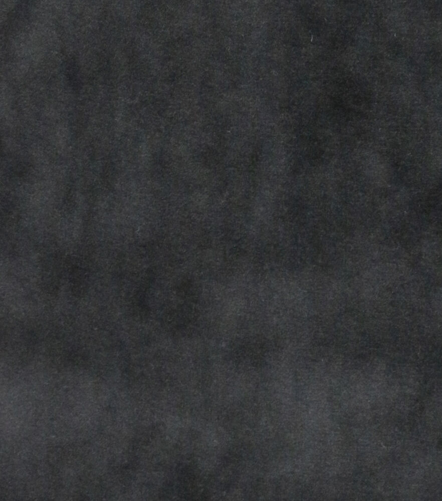 Solid Pure Plush Fleece Fabric, Black, swatch