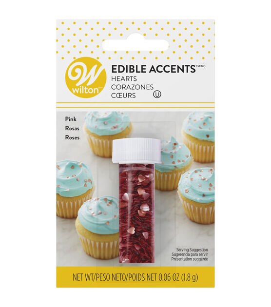 Wilton Edible Glitter Pink Hearts