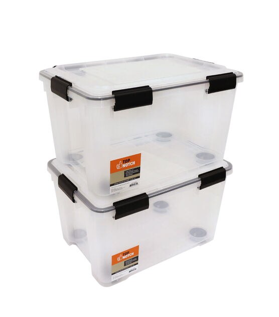 Top Notch 35 Liter Clear Durable Plastic Storage Box with Lid - Plastic Storage - Storage & Organization
