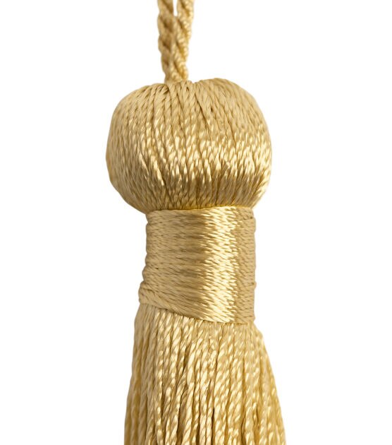 Home Decor Trim-Signature Series 3'' Old Gold Rayon Bell Tassel