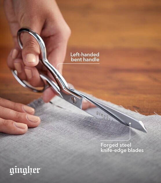 Vintage GINGHER TRUE LEFT-HAND Knife Edge 8 Scissors Chrome Sewing Shears