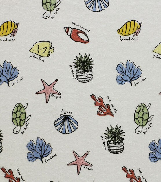 Super Snuggle POP! Fish & Shells Flannel Fabric