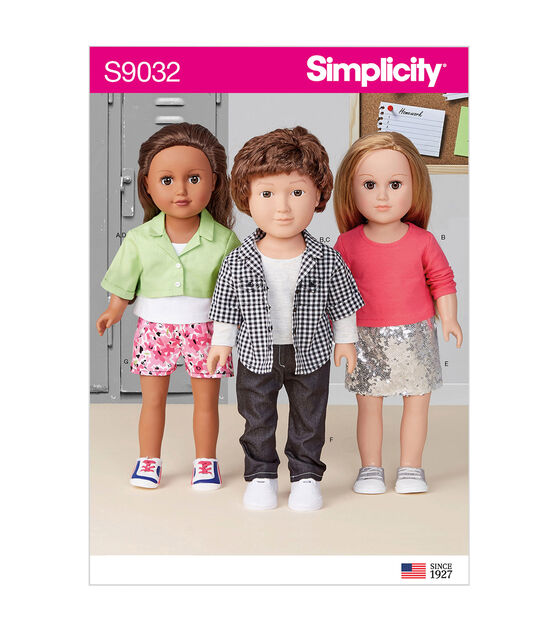 Simplicity S9032 Size 18" Unisex Doll Clothes Sewing Pattern