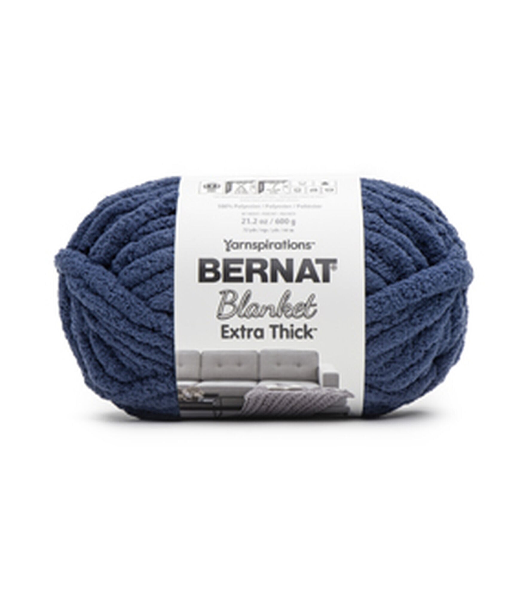 Bernat Blanket Extra Thick 72yds Jumbo Polyester Yarn, Deep Navy, hi-res