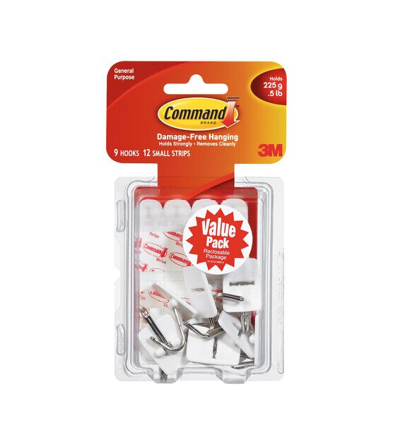 3M Command Adjustables Hooks & Clips [Repositionable]: Adjustable Clips /  6-Pack (Clear) / 6-Pack