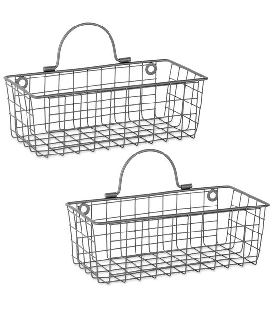 Design Imports Wire Wall Small Basket Grey