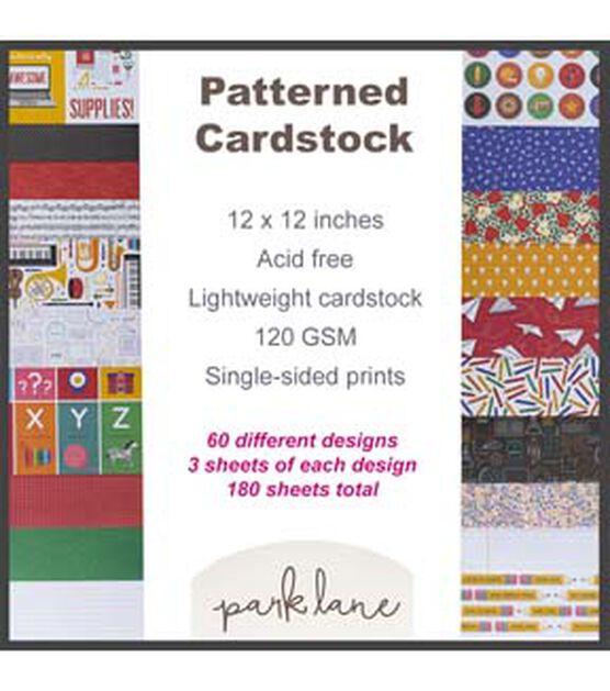 180 Sheet 12" x 12" School Days Cardstock Paper Pack by Park Lane, , hi-res, image 7