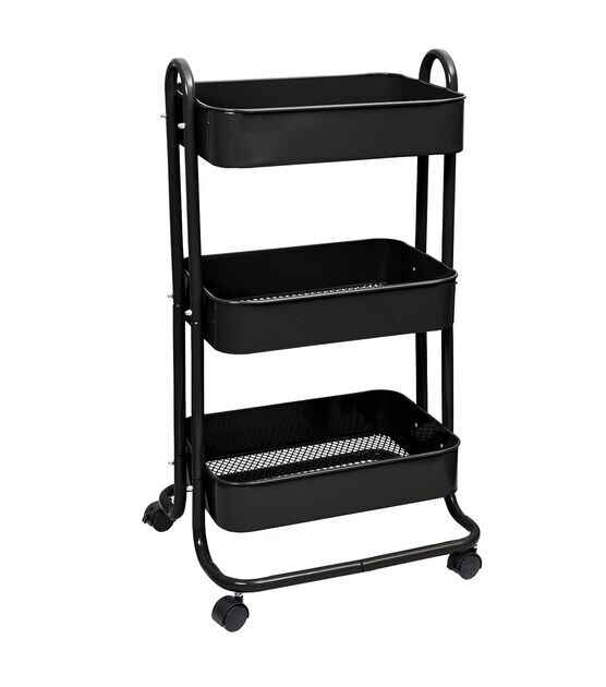 VARMHUS Three Tier Rolling Cart,Craft Cart Organizer Jordan