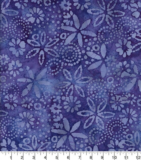 Floral Purple Batiks Quilt Cotton Fabric, , hi-res, image 2