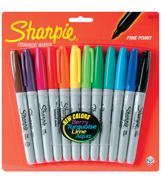 Fine Point Permanent Marker, Assorted, Set of 12