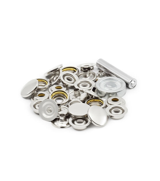 25 Sets Screw Snap Fasteners Kit 15mm Metal Snaps Button Silver Tone -  Silver Tone - Yahoo Shopping