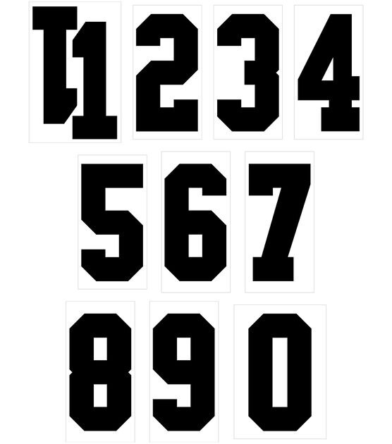 Iron On Black Number Transfers 8