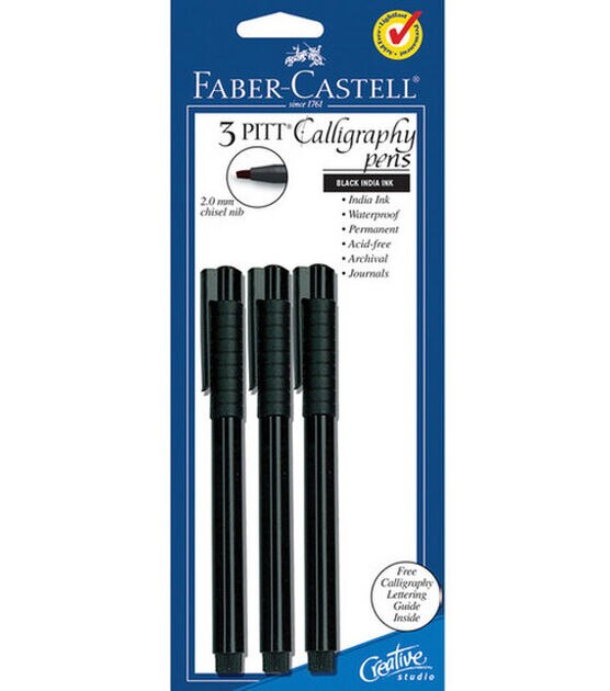 Faber Castell PITT Artist Pens Black 4pk