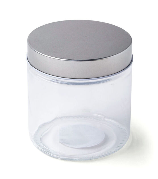 11" Round Glass Jar With Silver Metal Lid by Park Lane