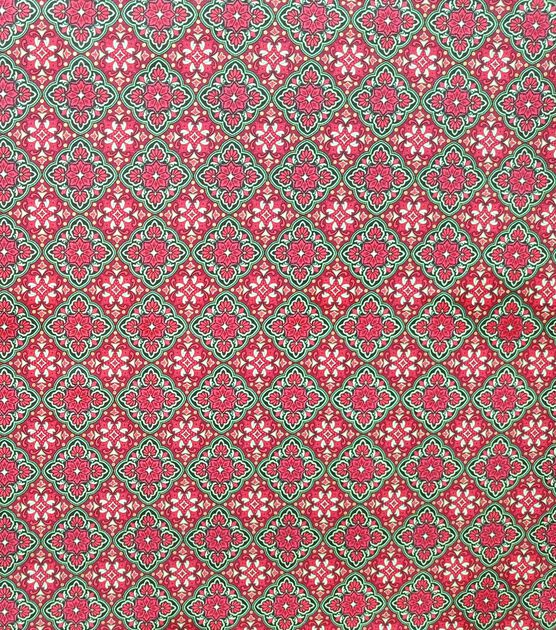 Medallions Christmas Metallic Cotton Fabric