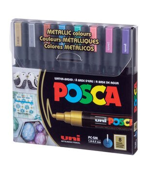 12 Posca Paint Markers, 1M Markers with Extra Fine Tips, Posca Marker Set  of Acrylic Paint Pens | for Art Supplies, Fabric Paint, Markers for Art