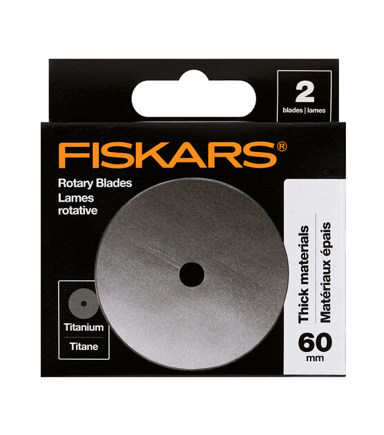 Fiskars 60mm Titanium Rotary Blades (2 Pack) - Rotary Cutter Blade  Replacement - Crafts, Sewing, and Quilting Projects - Silver