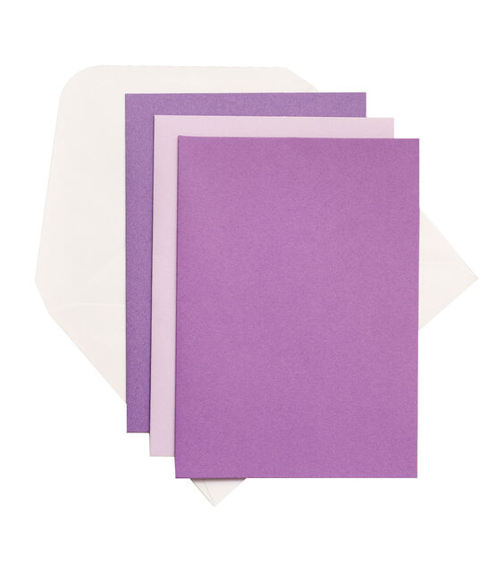 Purple Q Crafts Blank Cards with Envelopes for Card Making, White 40-Pack 
