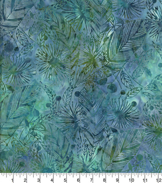 Tropical Teal Batik Cotton Fabric, , hi-res, image 2