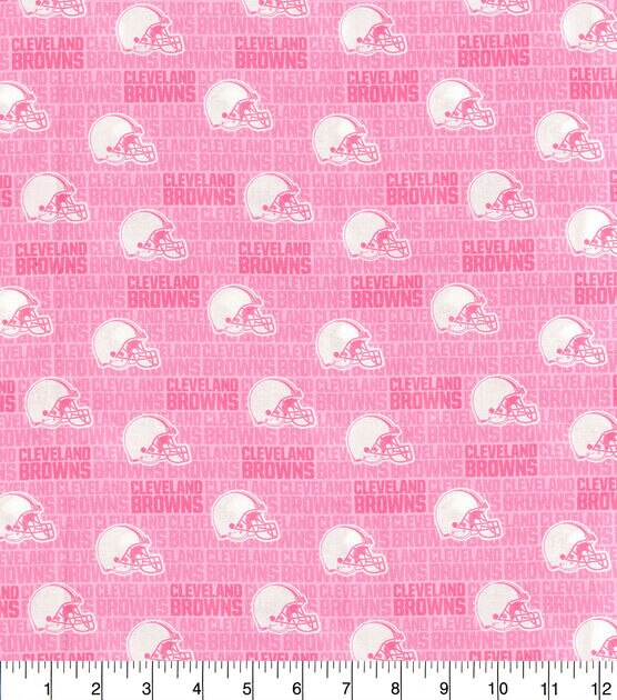 Fabric Traditions Cleveland Browns Pink NFL Cotton Fabric (2 Yards Min.) - Team Cotton Fabric - Cotton Fabric - Fabric