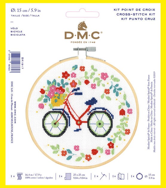 DMC 7 x 7 Elephant Baby Sampler Cross Stitch Kit