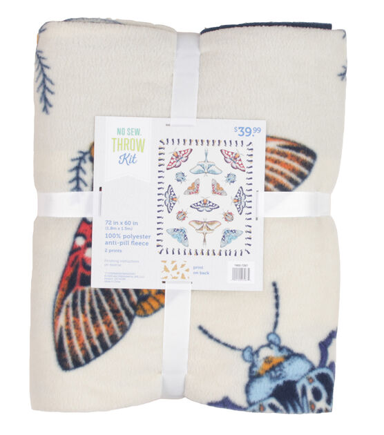 72" Wide Moth No Sew Fleece Blanket, , hi-res, image 2